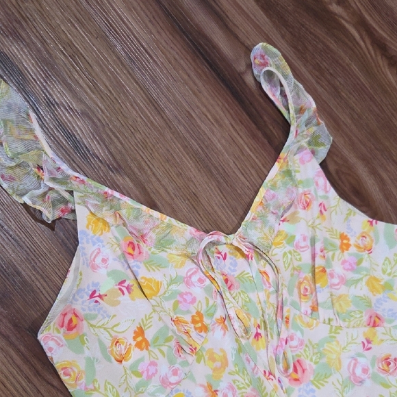 Simple Retro Beautiful Floral Dress Size Large - Picture 2 of 11